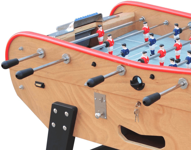 Baby-foot français avec monnayeur en bois
