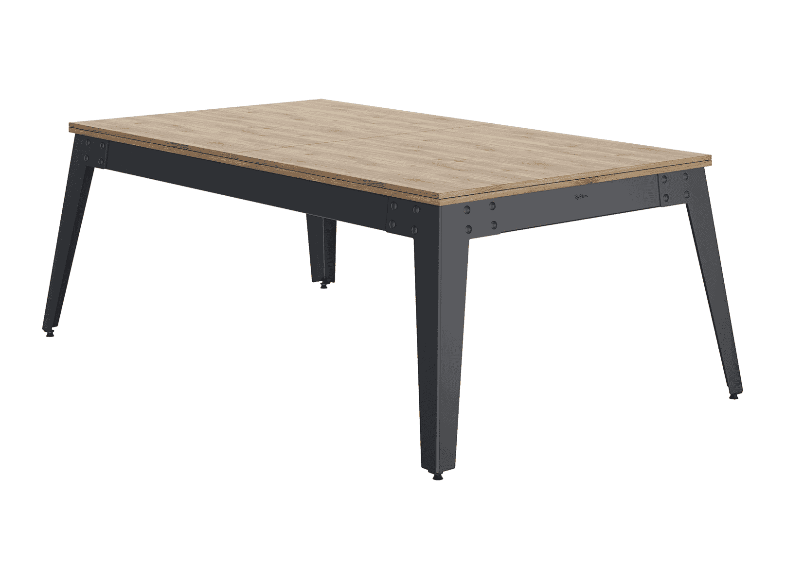 Table de billard convertible René Pierre Steel Chêne - pieds gris métal