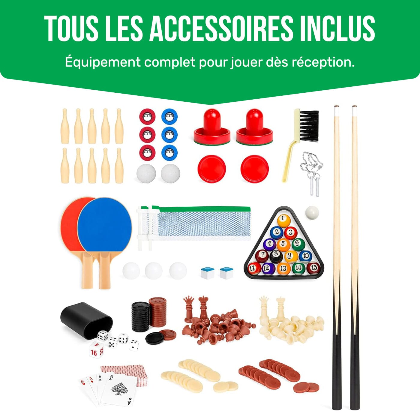 Kery - Table multi-jeux 10 en 1