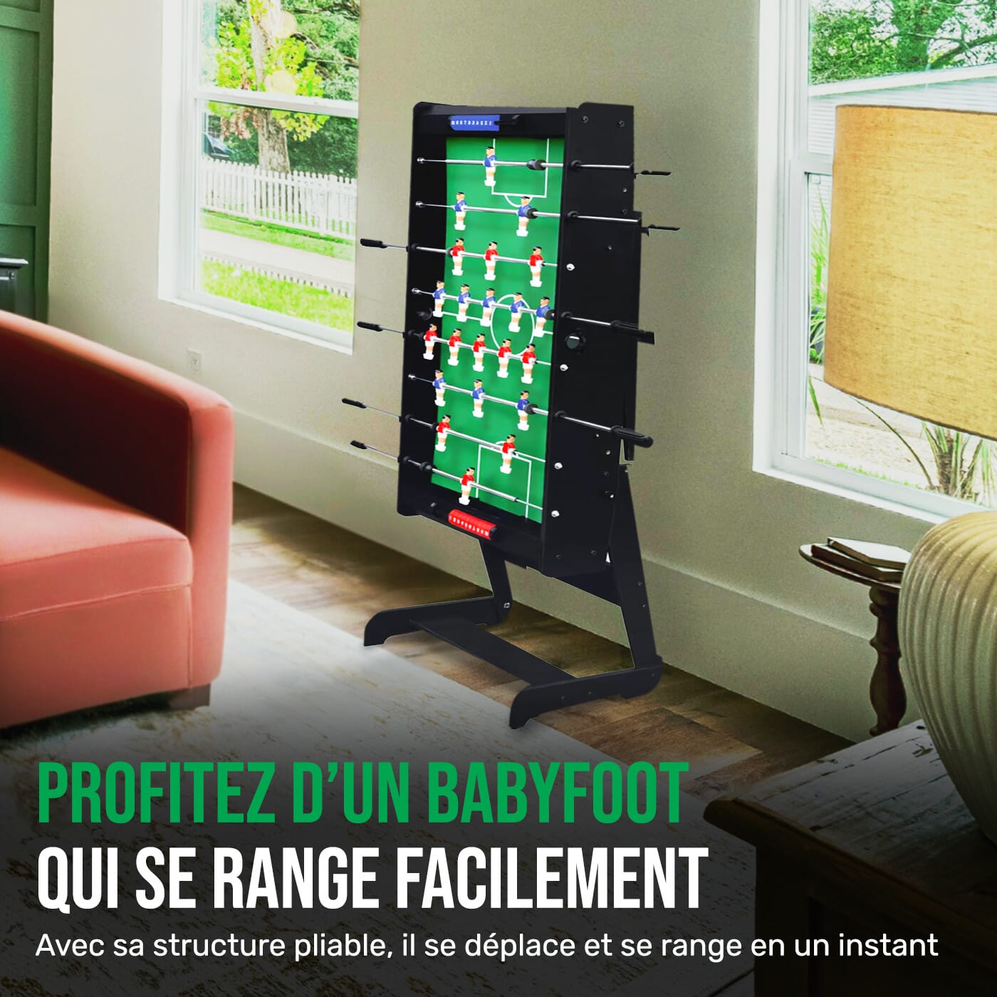 Baby foot Zizou pliable bois noir