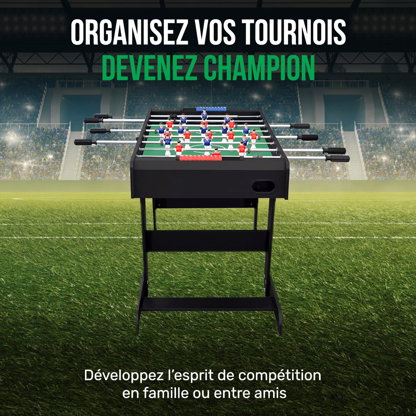 Baby foot Zizou pliable bois noir