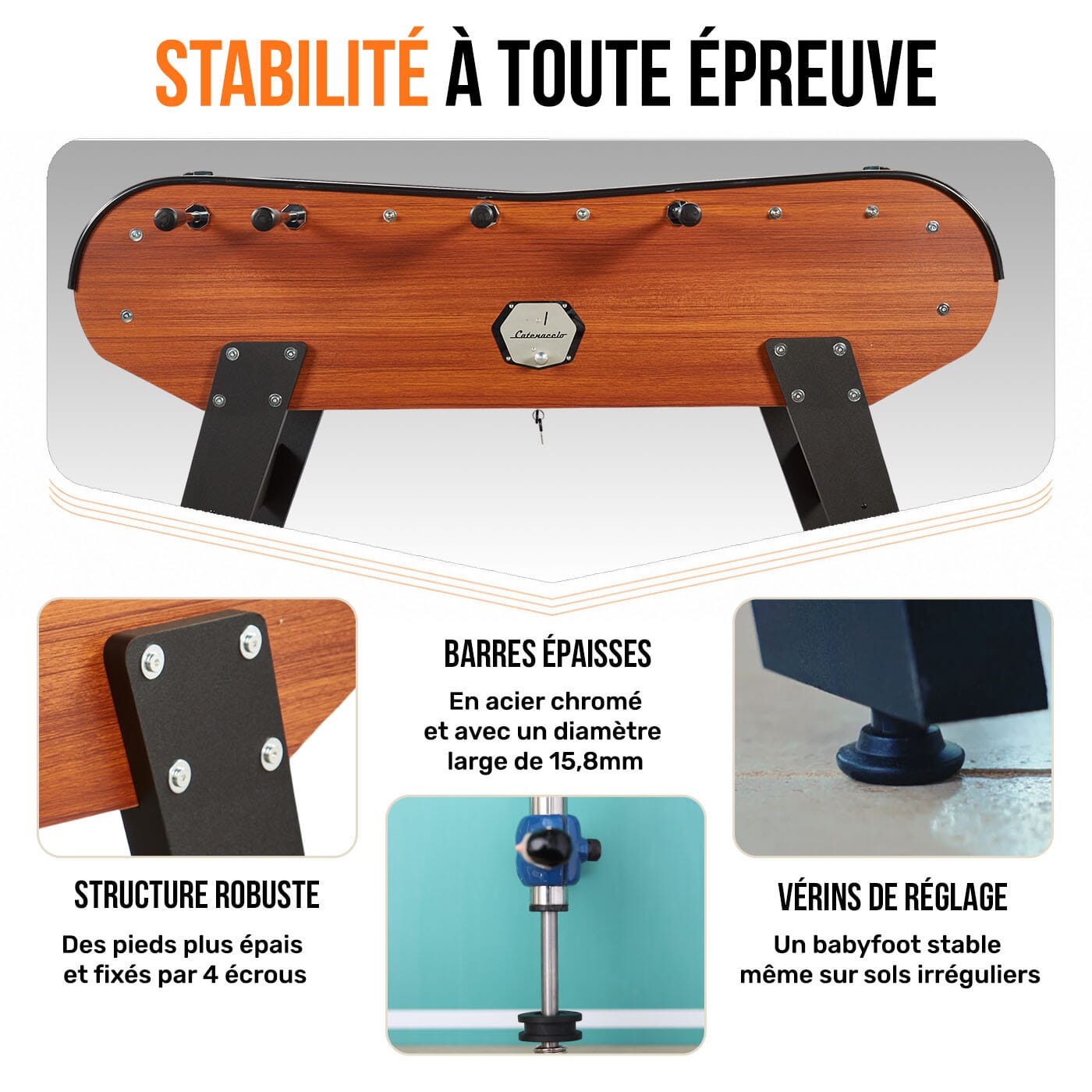 Babyfoot monnayeur de bar en bois fonce