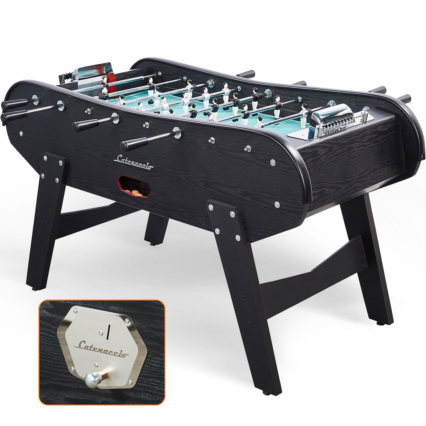Baby foot monnayeur de bar en bois Noir