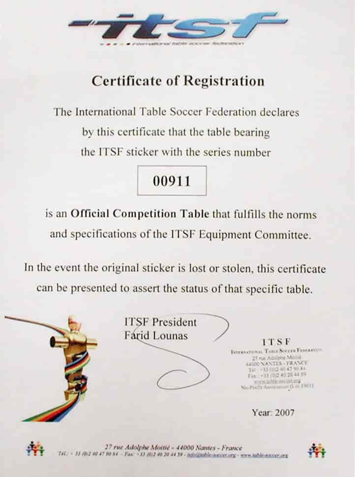 Baby Foot Garlando Master Champion ITSF
