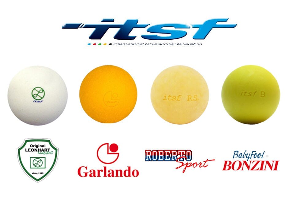 Lot de 4 balles de baby foot ITSF officielles pour la compétition