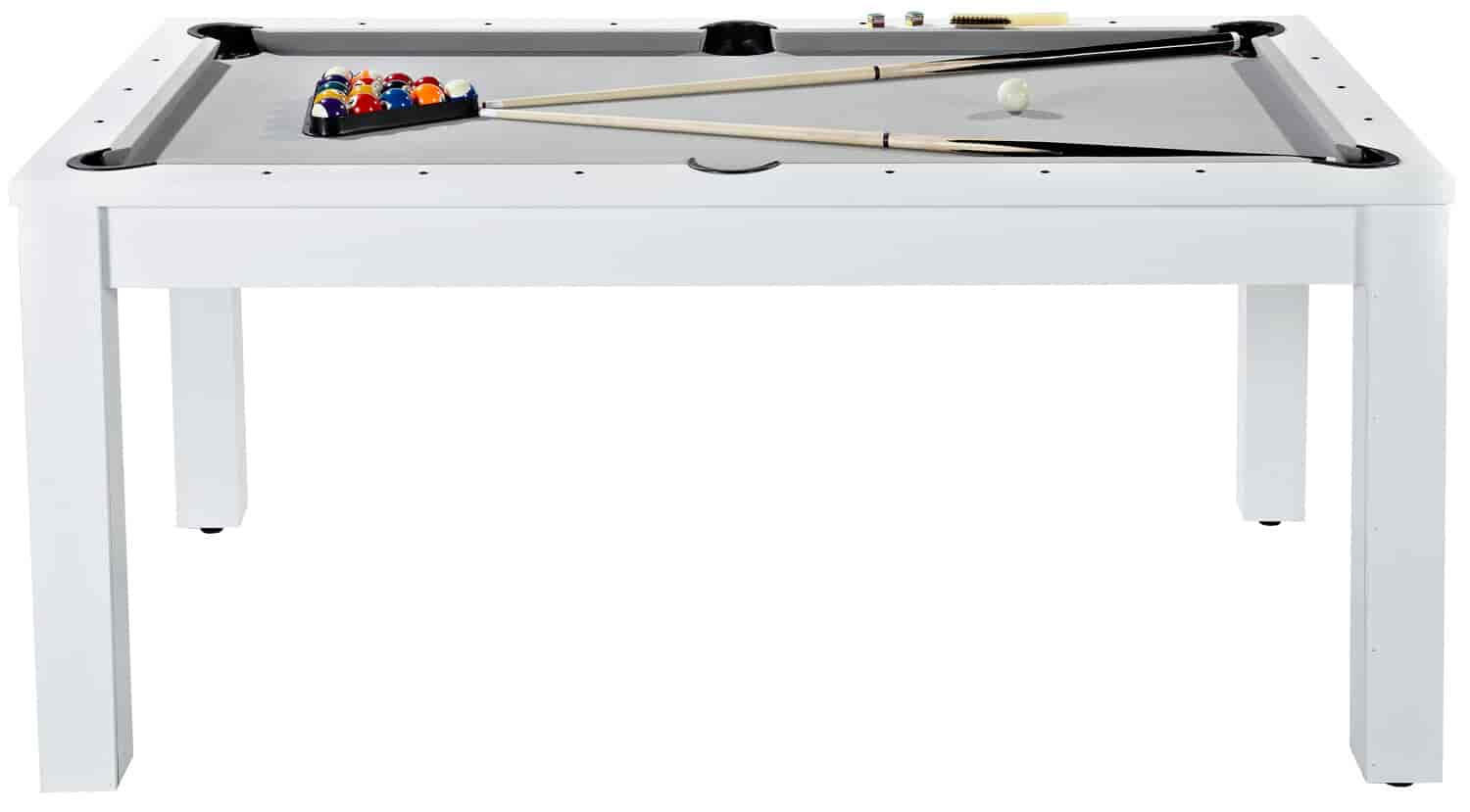 Billard Convertible 6FT blanc tapis gris Montgomery