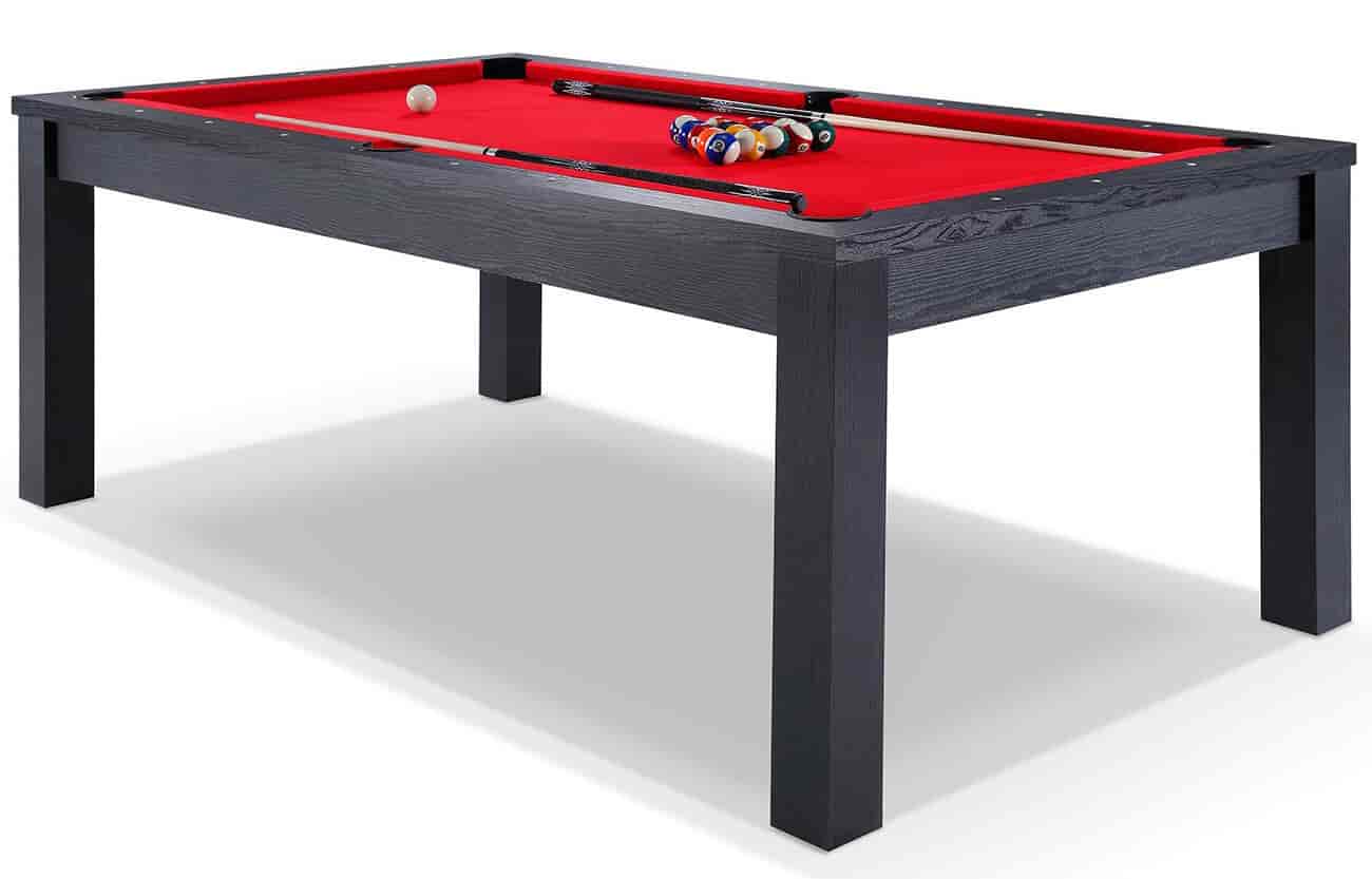 Billard Convertible 6FT noir tapis rouge Montgomery