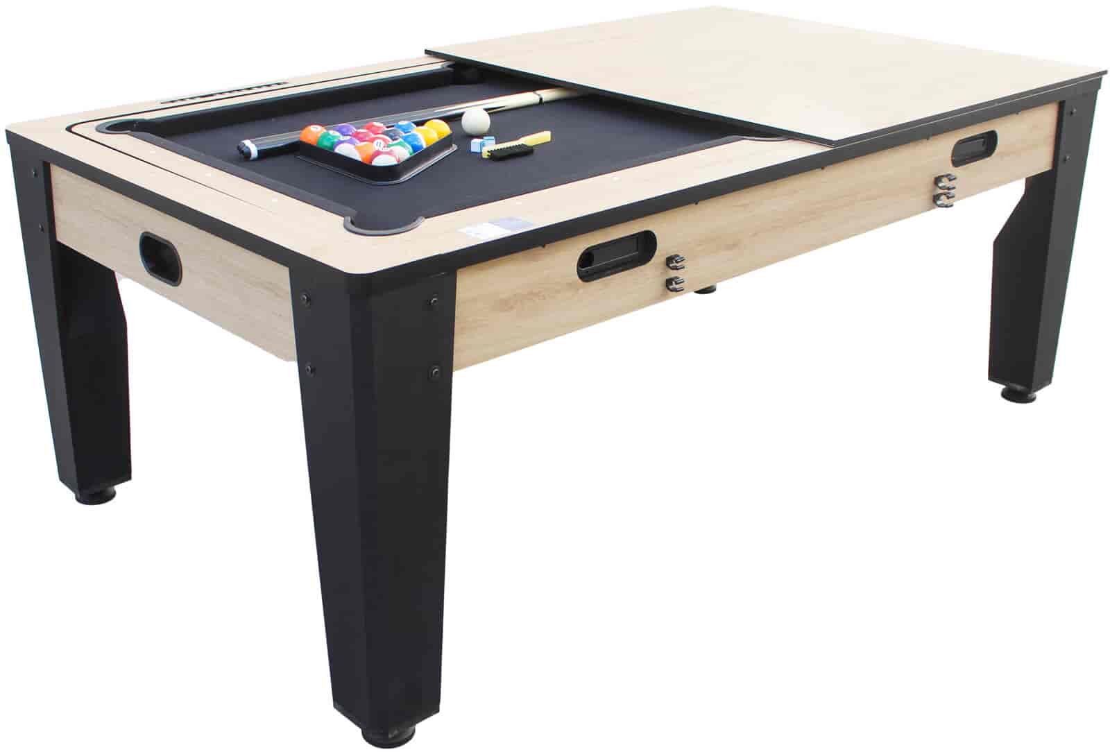 TABLE MULTI JEUX BILLARD CONVERTIBLE AIR HOCKEY INDUSTRIELLE BOIS CLAIR