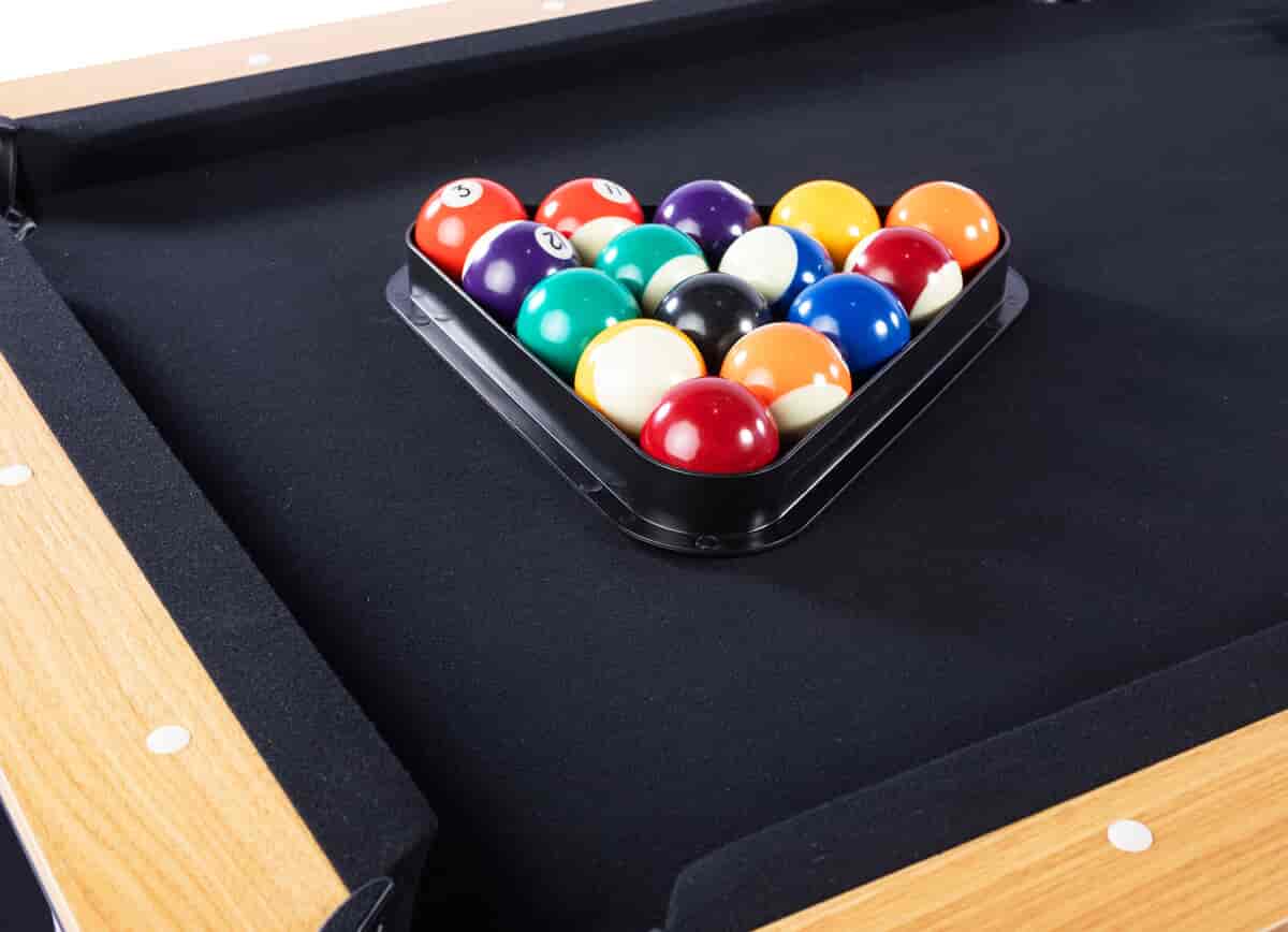 Billard convertible 5FT noir plateau bois, tapis noir