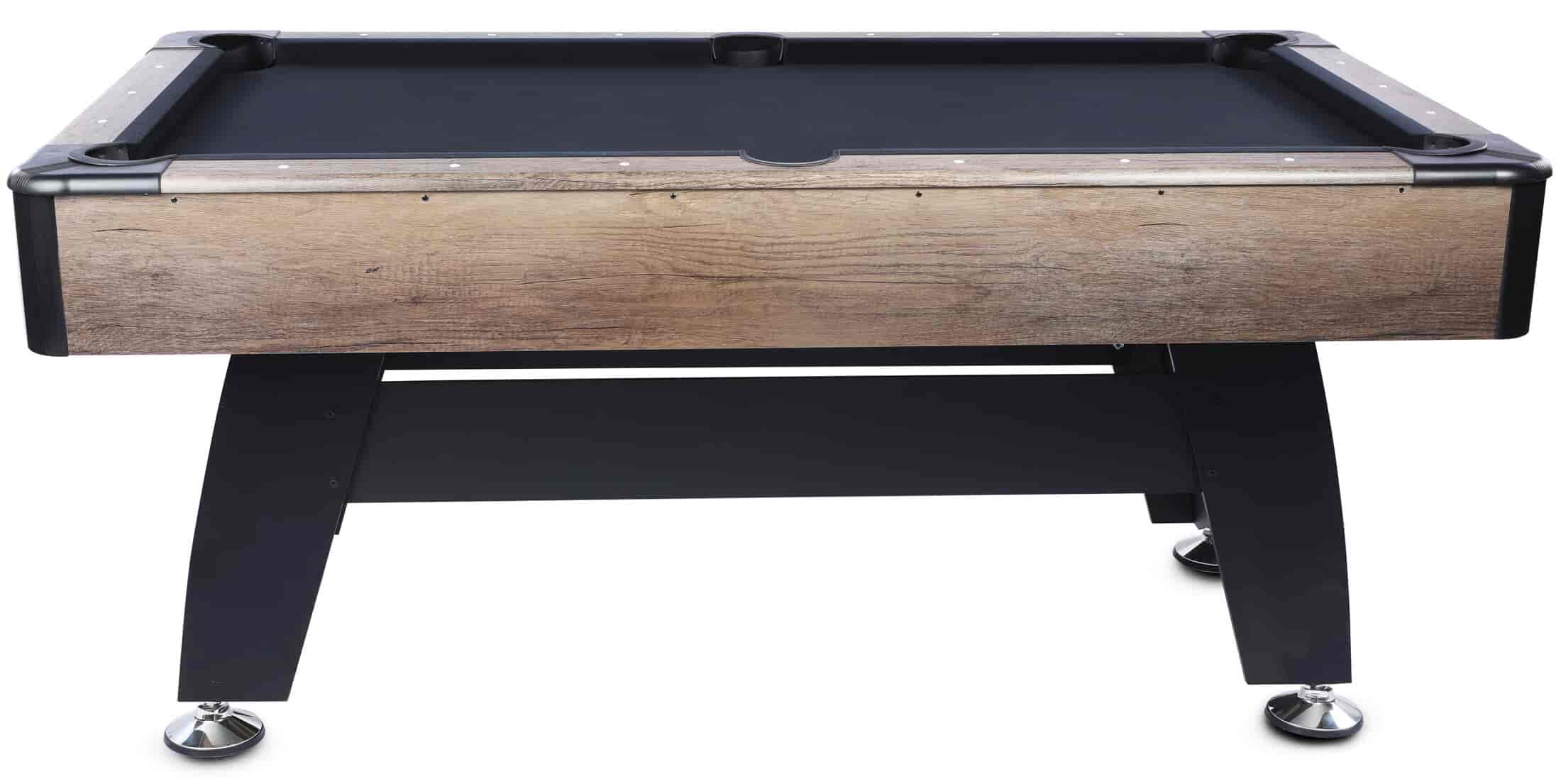 Billard US tapis noir couleur bois industriel
