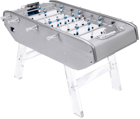 Baby Foot Bonzini B90 Pieds Transparents Gris Métallisé