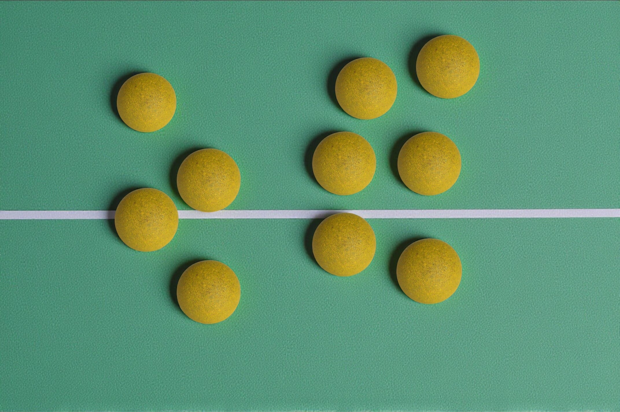 Lot de 10 Balles de Babyfoot en Liège Naturel Jaune – Légères, Silencieuses et Précises