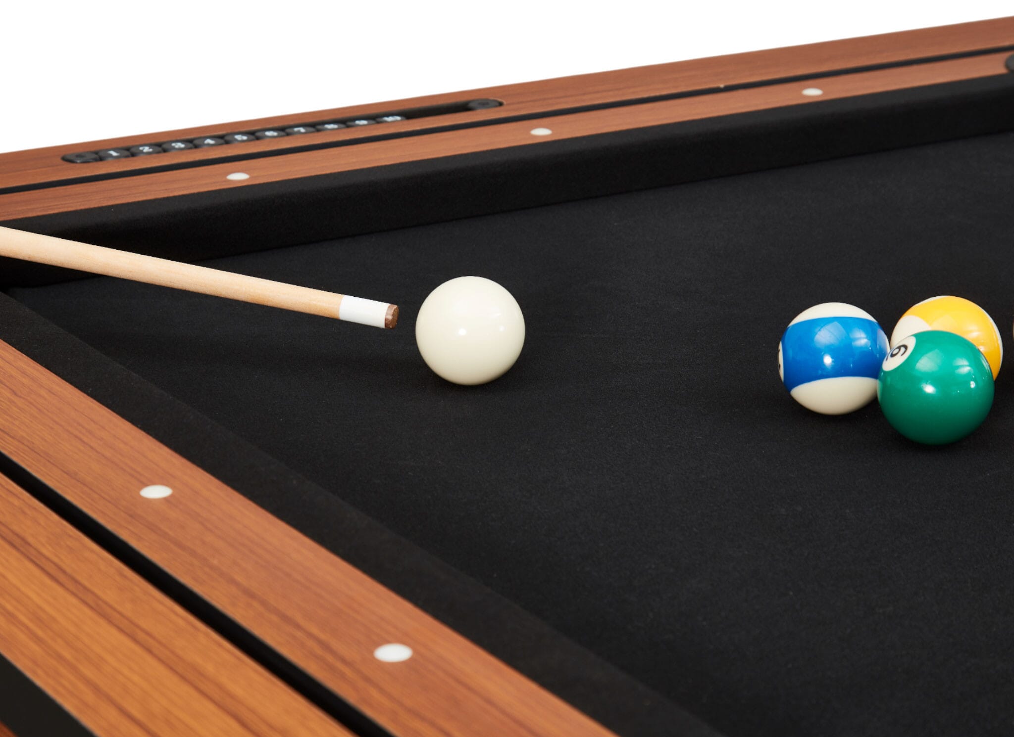 table multi-jeux 4-en-1 rotative industriel 7FT bois foncé