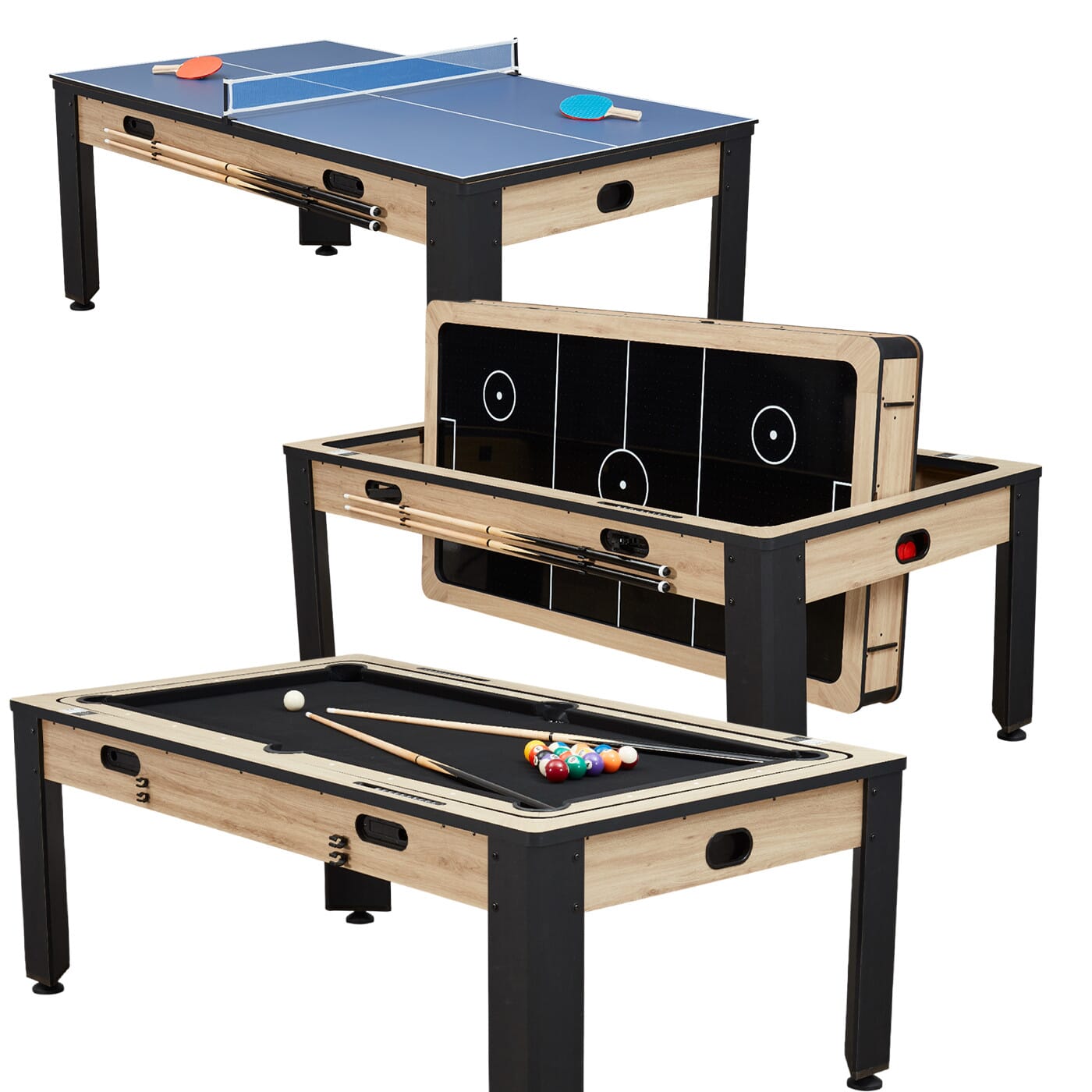 Table Multijeux 7FT Adulte indus bois clair