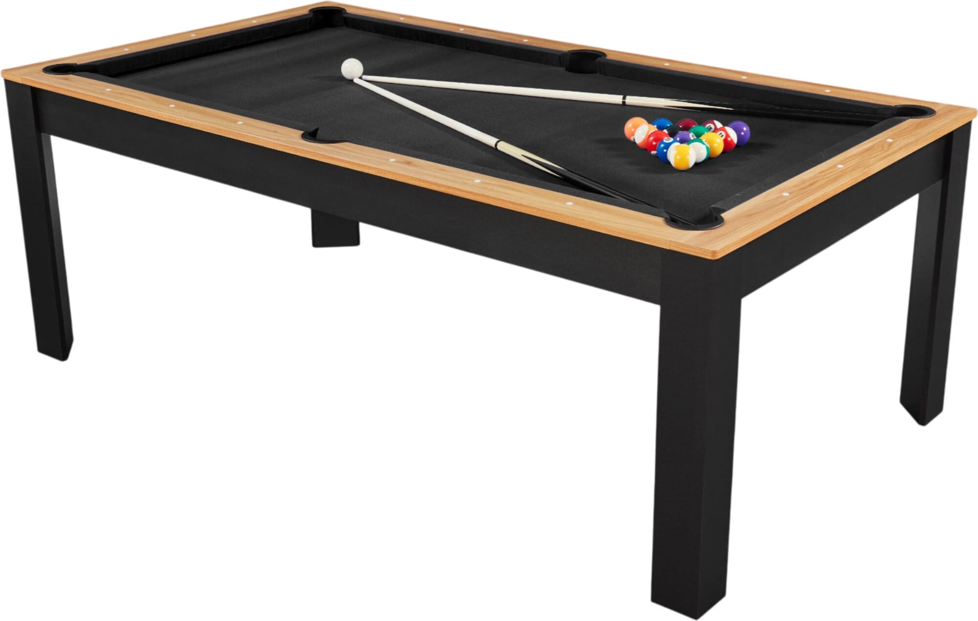 Billard Preggo convertible noir et bois tapis noir 7 FT