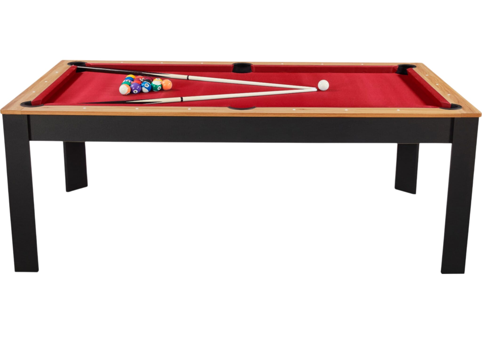 Billard Preggo convertible noir et bois tapis rouge