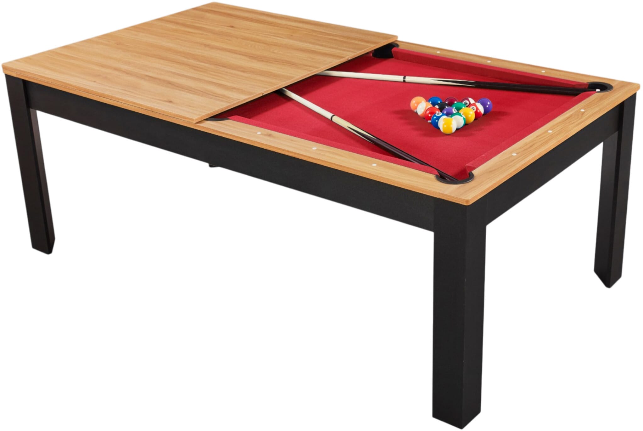Billard Preggo convertible noir et bois tapis rouge