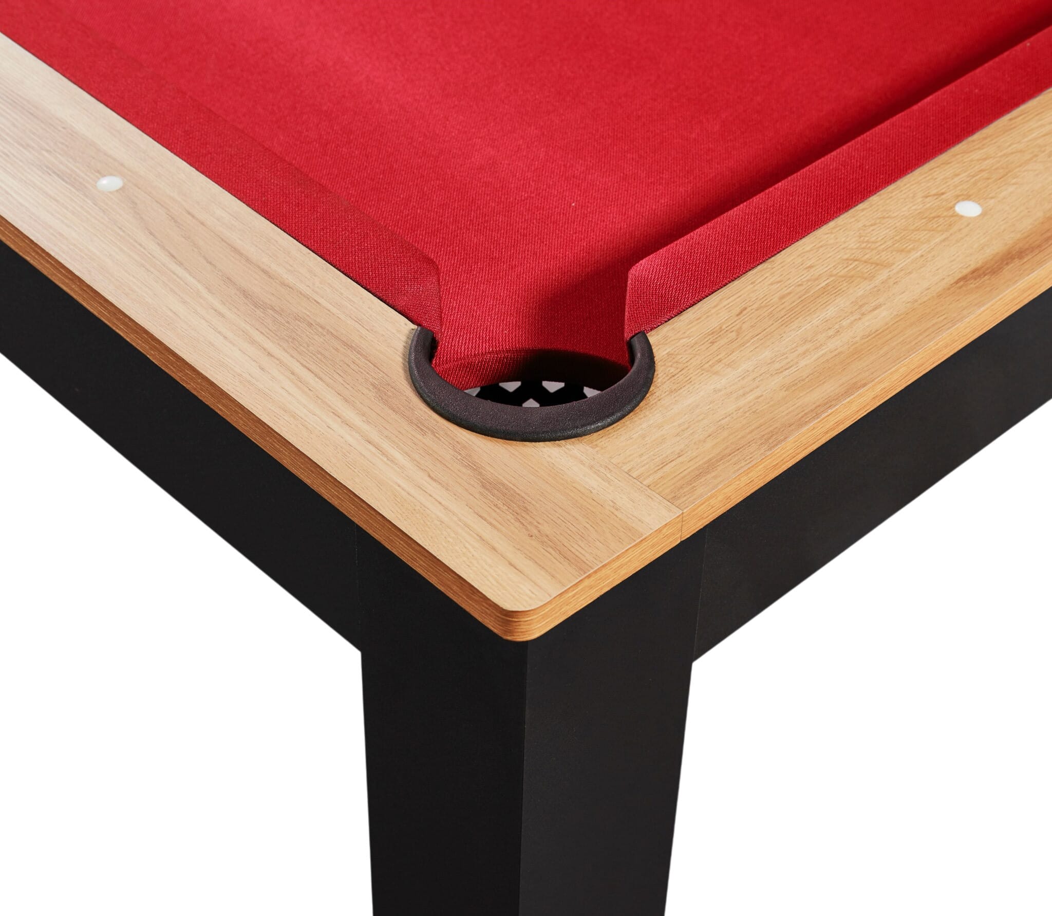Billard Preggo convertible noir et bois tapis rouge
