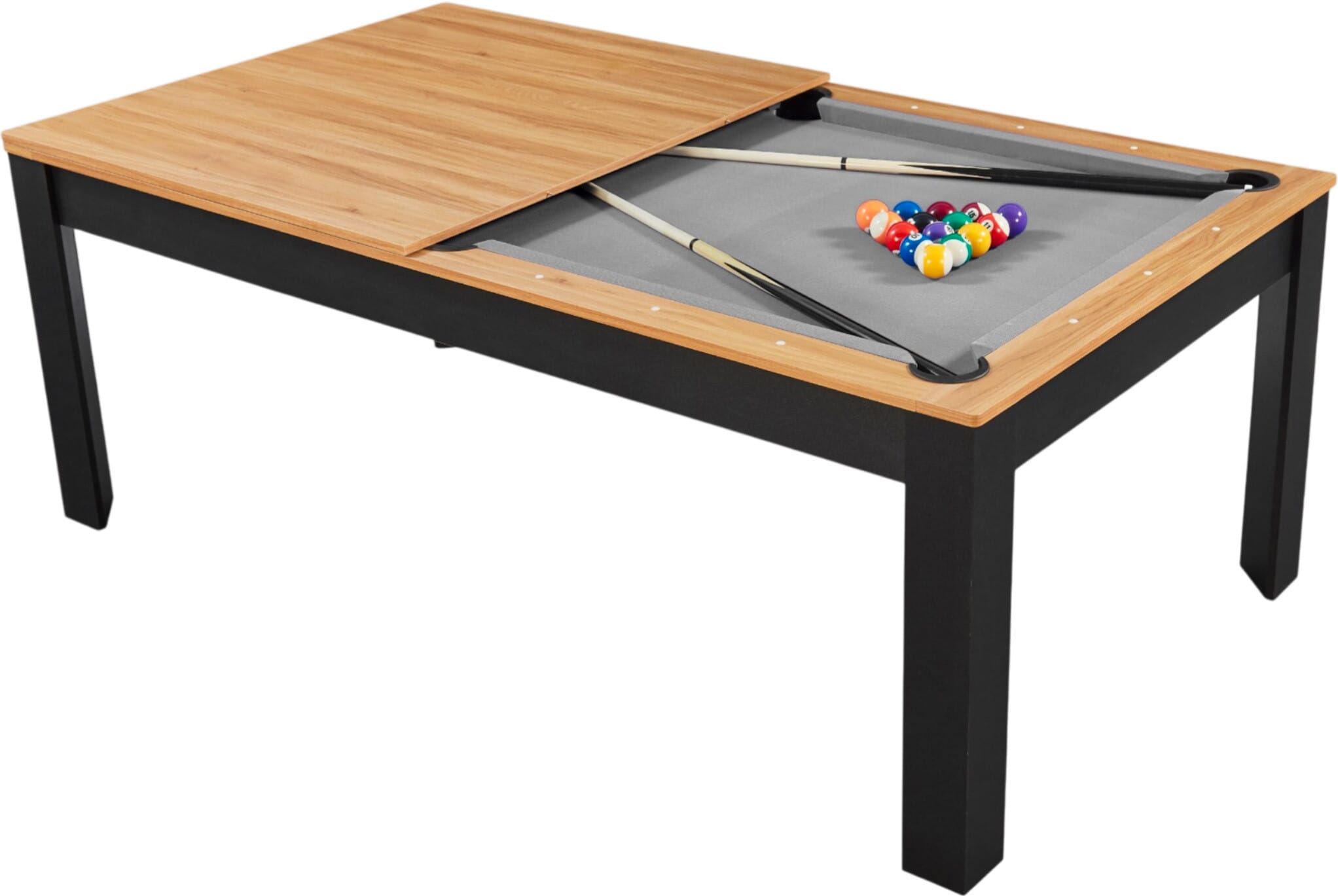 Billard Preggo convertible noir et bois tapis gris
