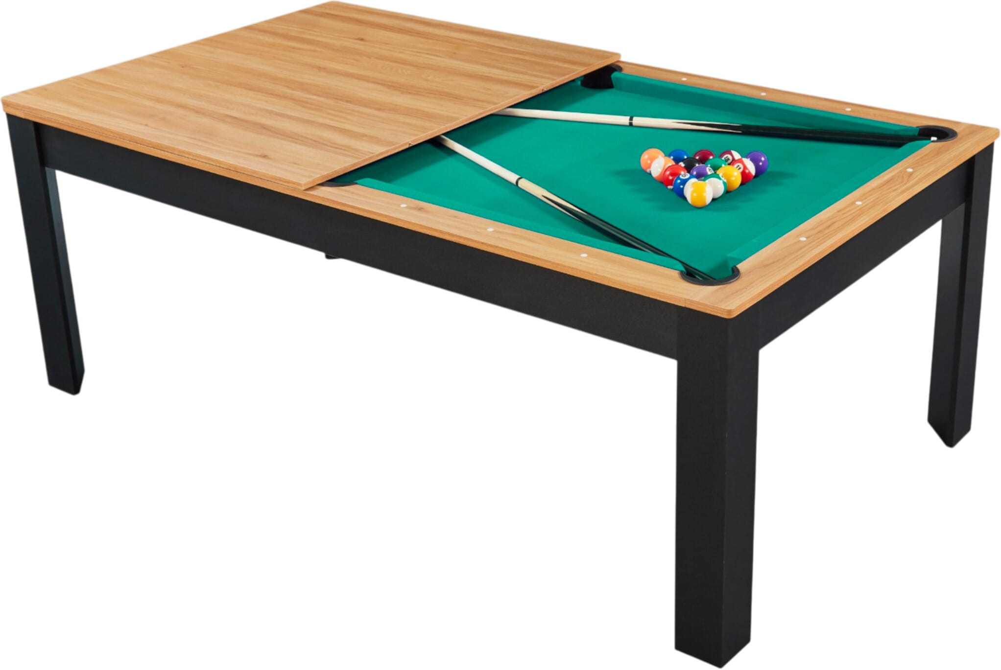 Billard Preggo convertible noir et bois tapis vert