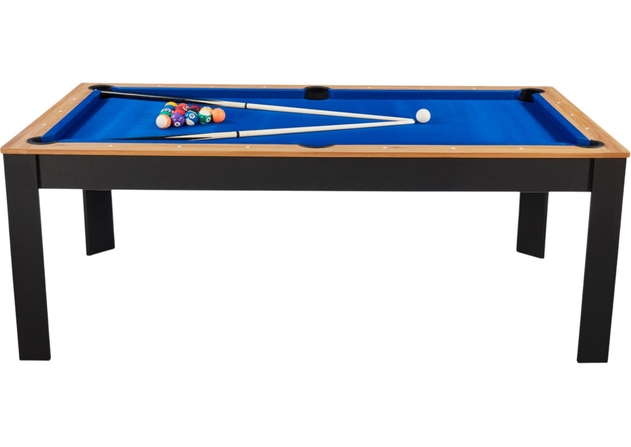 Billard Preggo convertible noir et bois tapis bleu