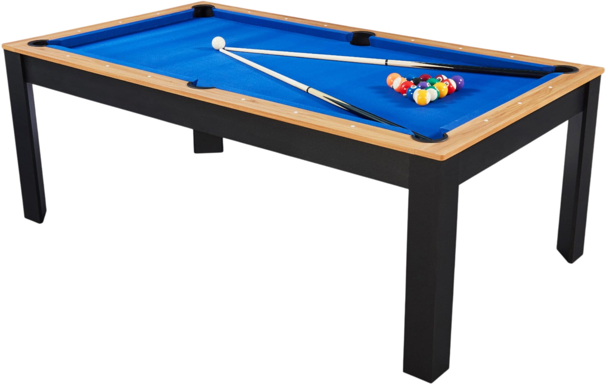 Billard Preggo convertible noir et bois tapis bleu