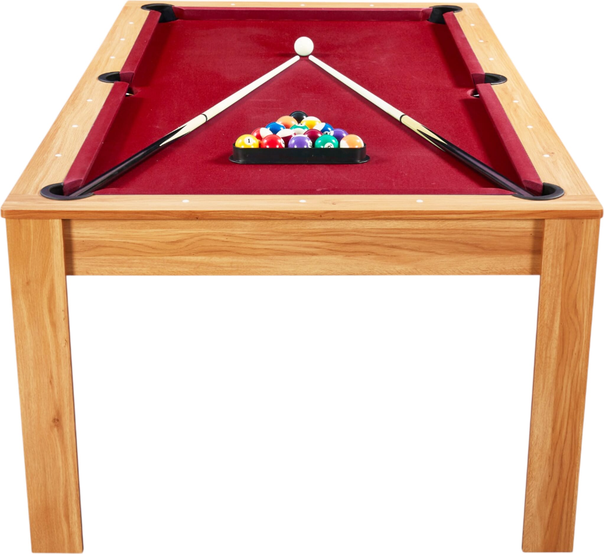 Billard Preggo convertible Bois clair tapis rouge