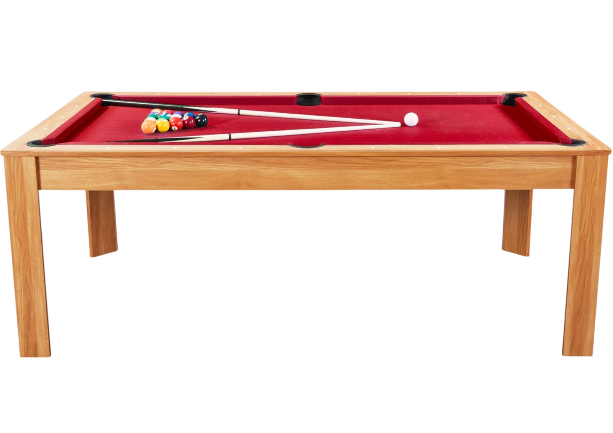 Billard Preggo convertible Bois clair tapis rouge