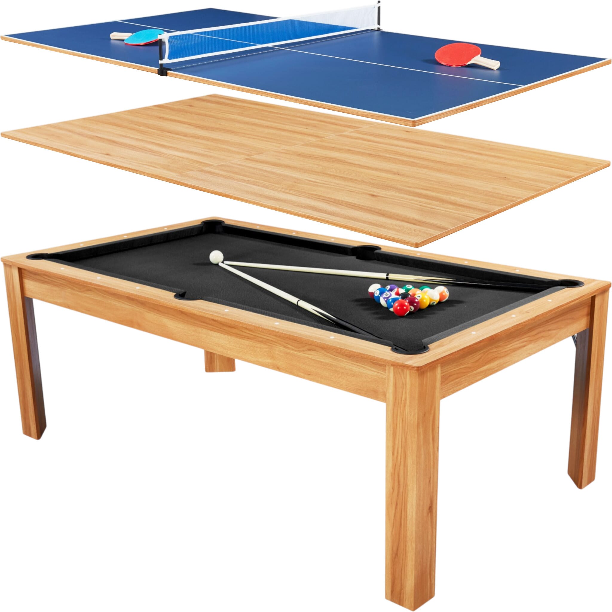 Billard Preggo convertible Bois clair tapis noir
