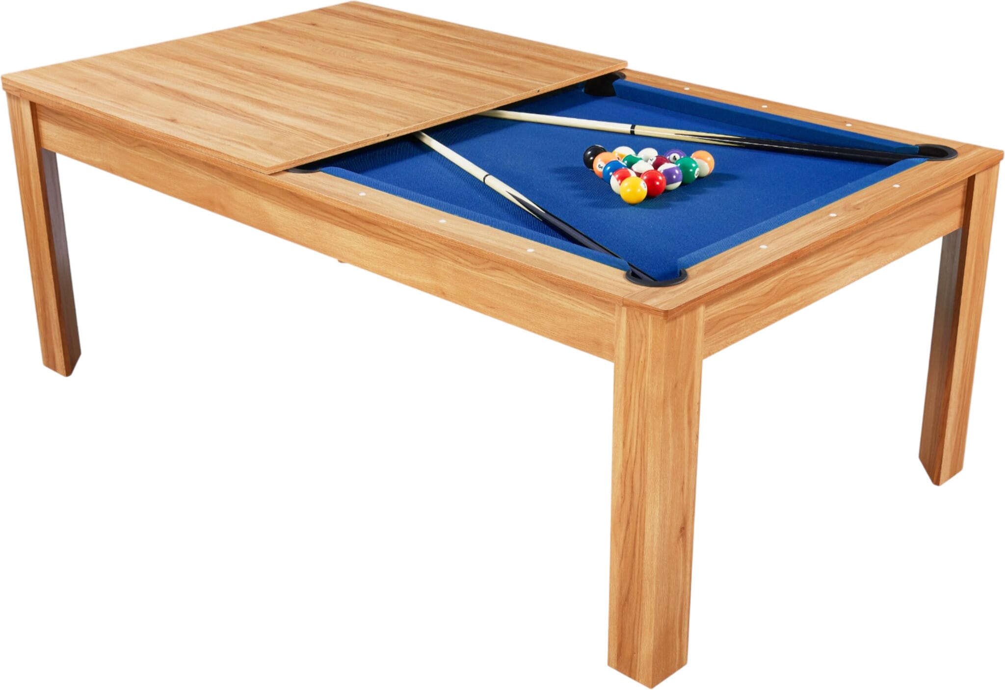 Billard Preggo convertible Bois clair tapis bleu
