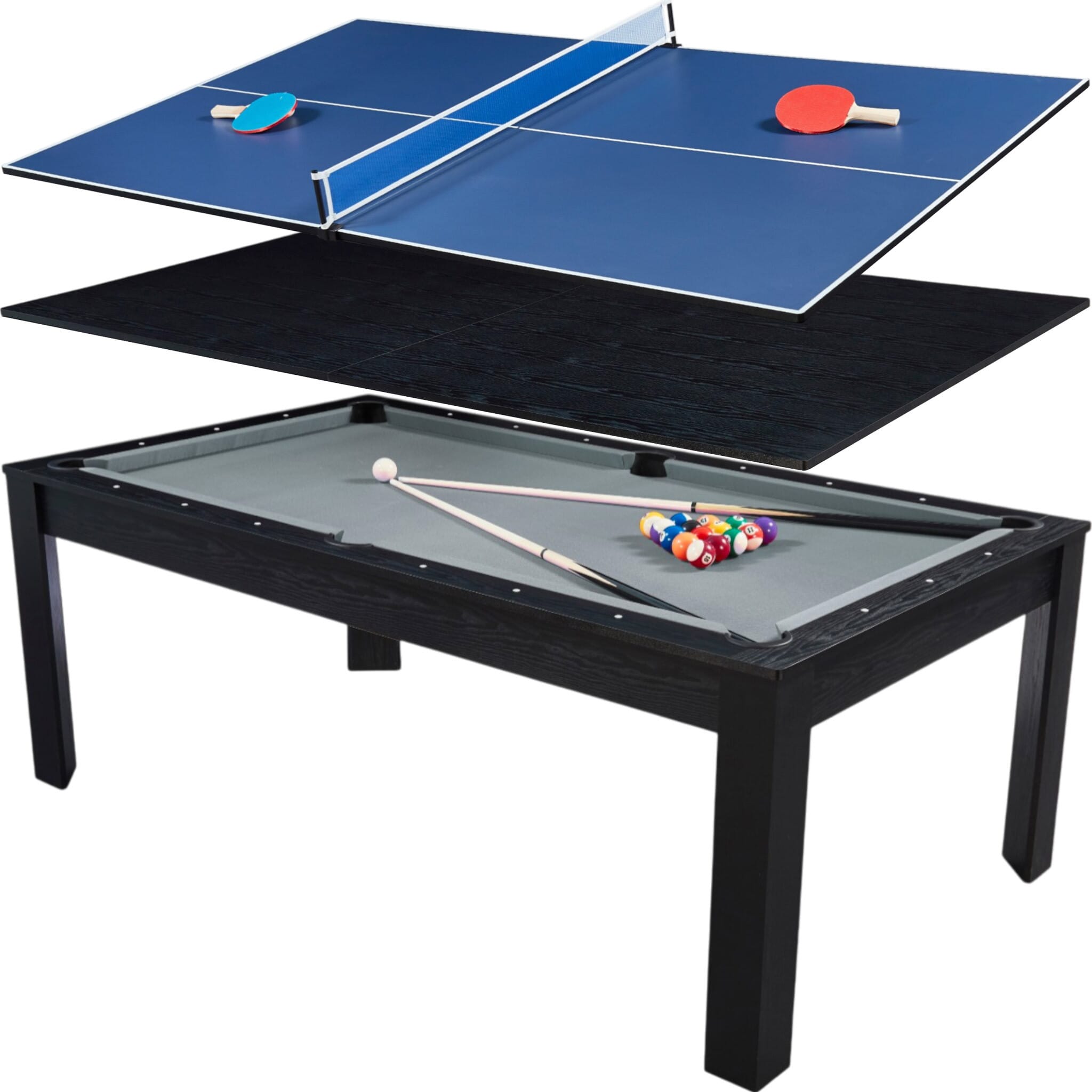 Billard Preggo convertible Noir tapis gris