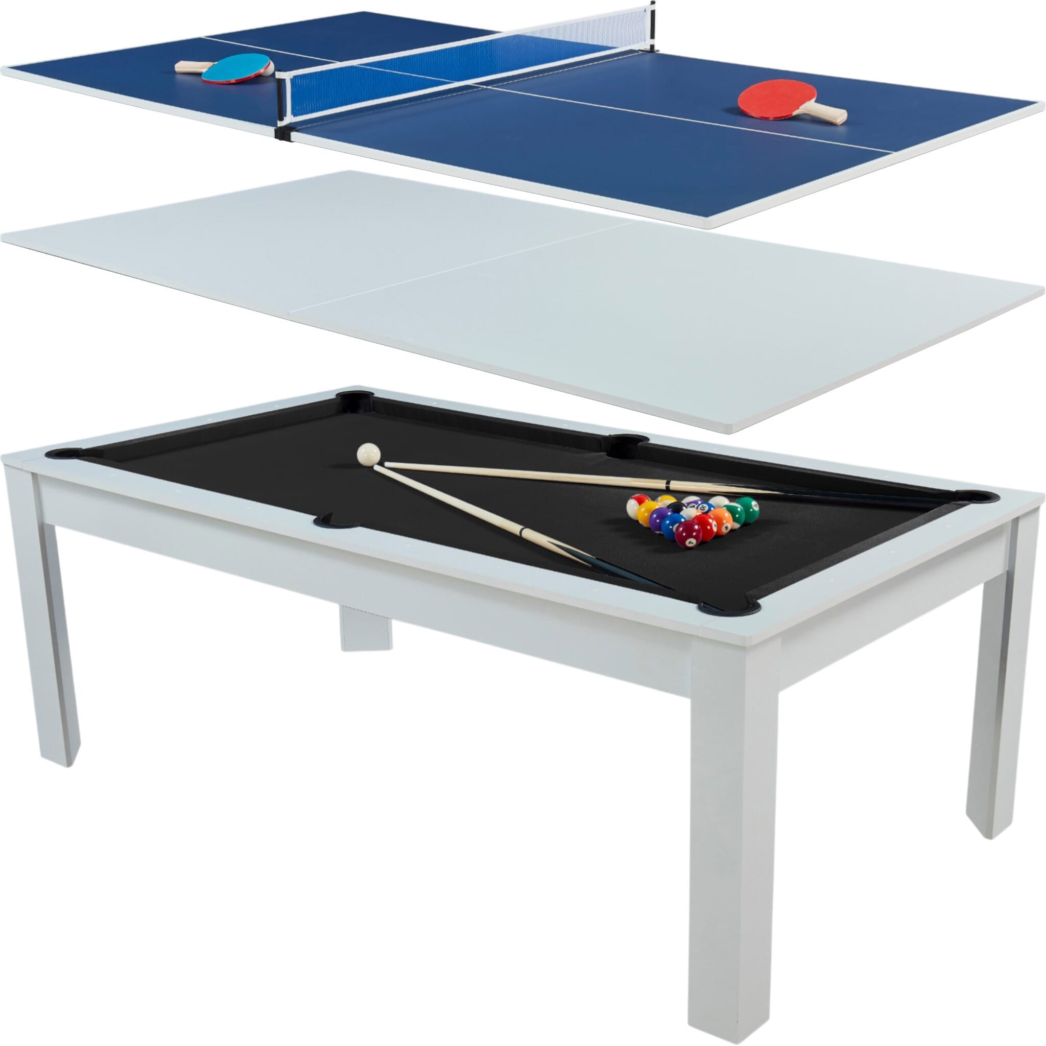 Billard Preggo convertible Blanc tapis noir