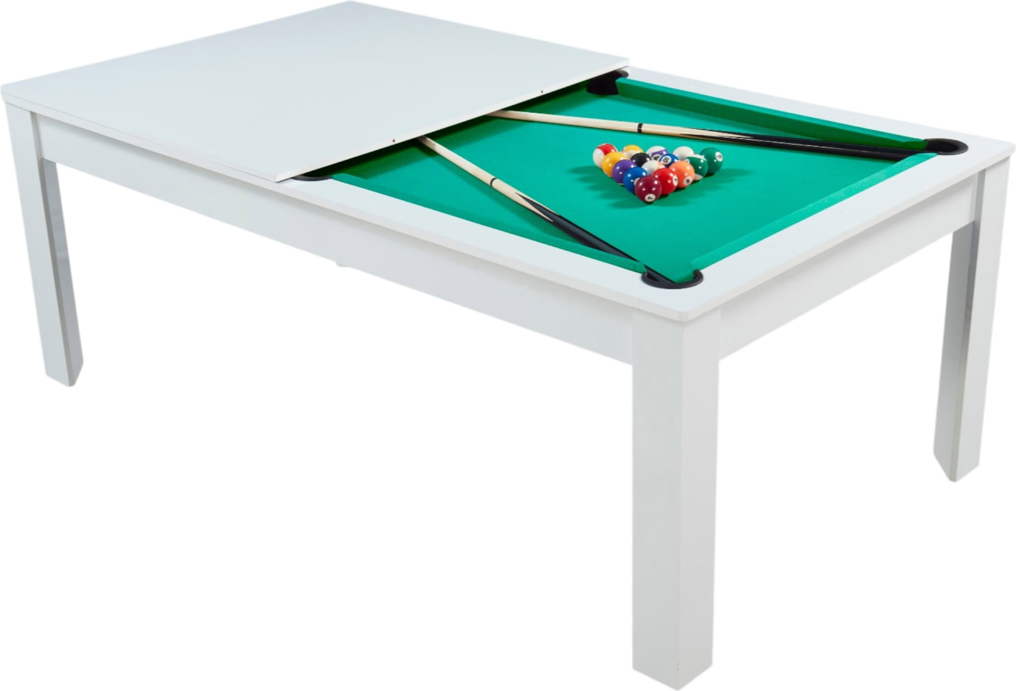 Billard Preggo convertible Blanc 7 FT tapis vert
