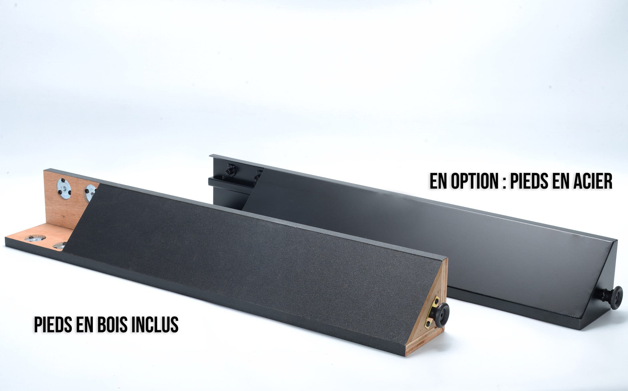 pieds bois et option acier