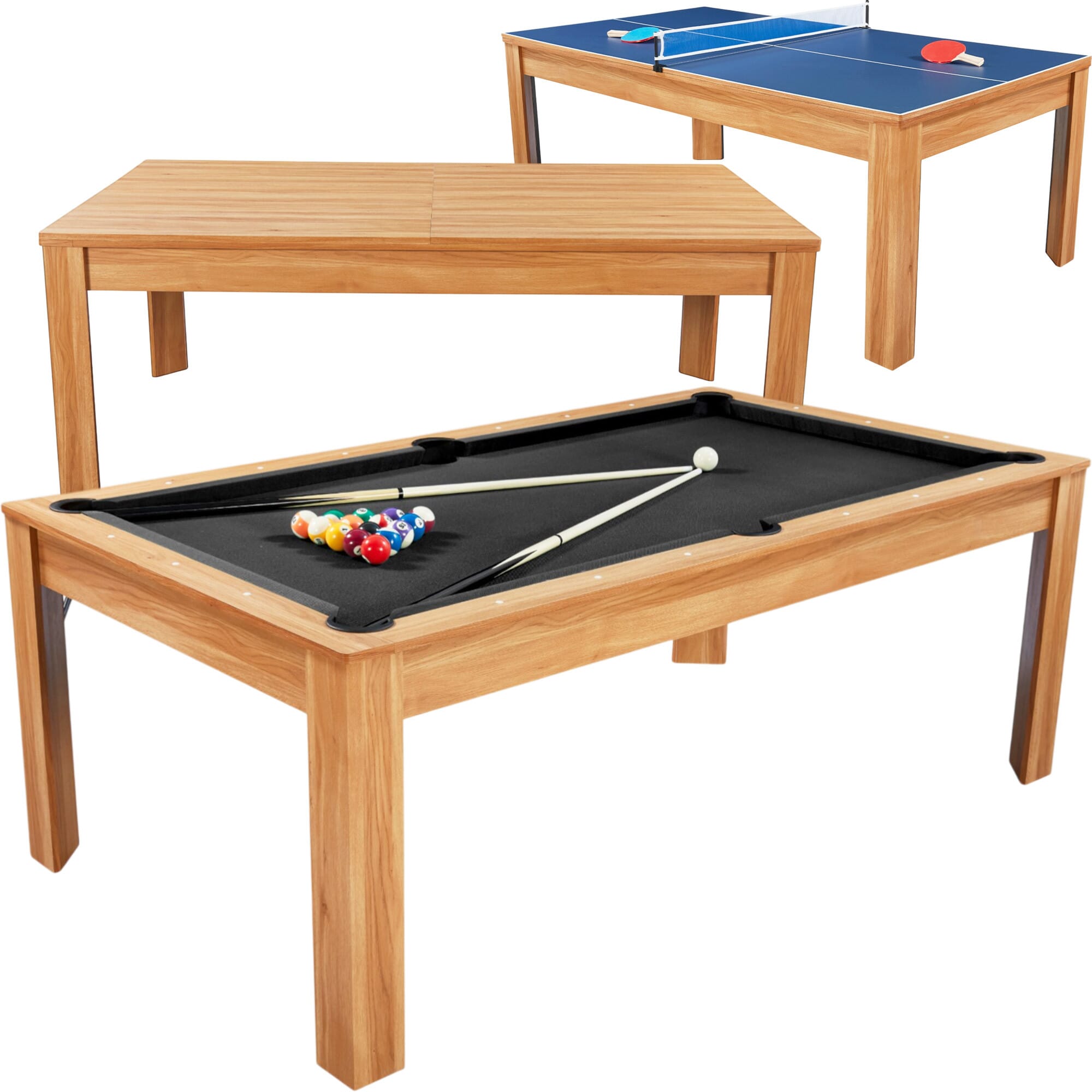 Billard Preggo convertible Bois clair tapis noir
